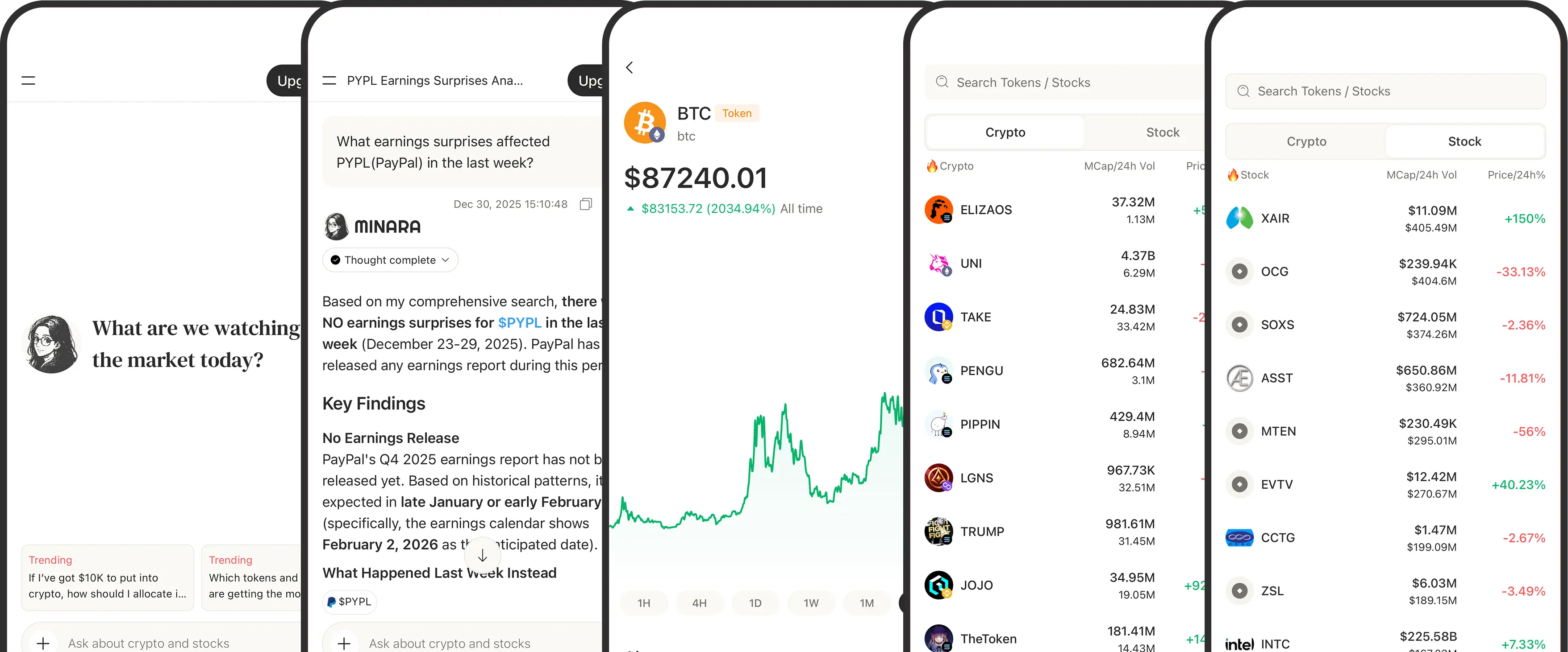 Minara app screenshots on phone mockups